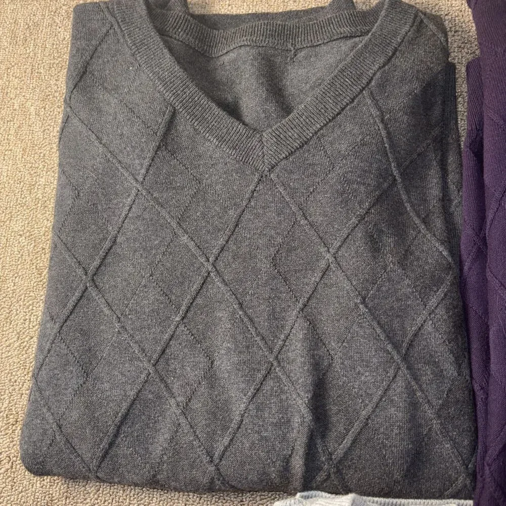 Argyle Sweater Vest Bundle Men’s Golf XL Gray Purple